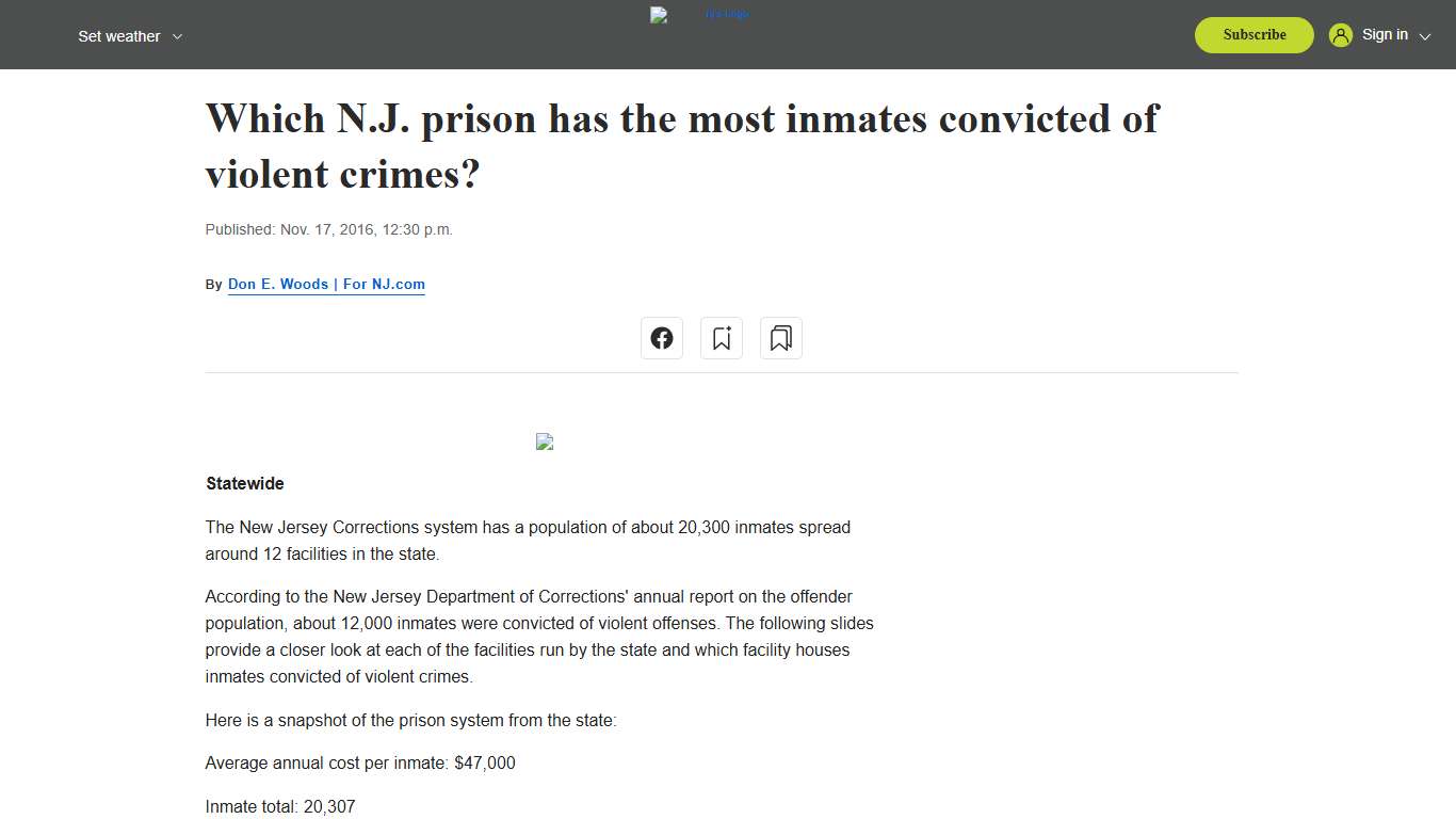 Which N.J. prison has the most inmates convicted of violent crimes? - nj.com