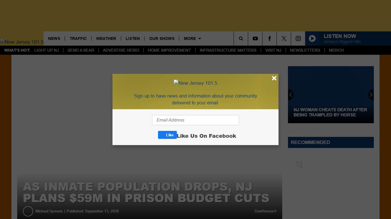 As inmate population drops, NJ plans $59M in prison budget cuts